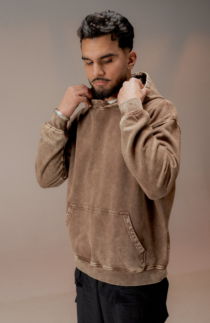 FAEZE WORLD BROWN  OVERSIZE HOODIE