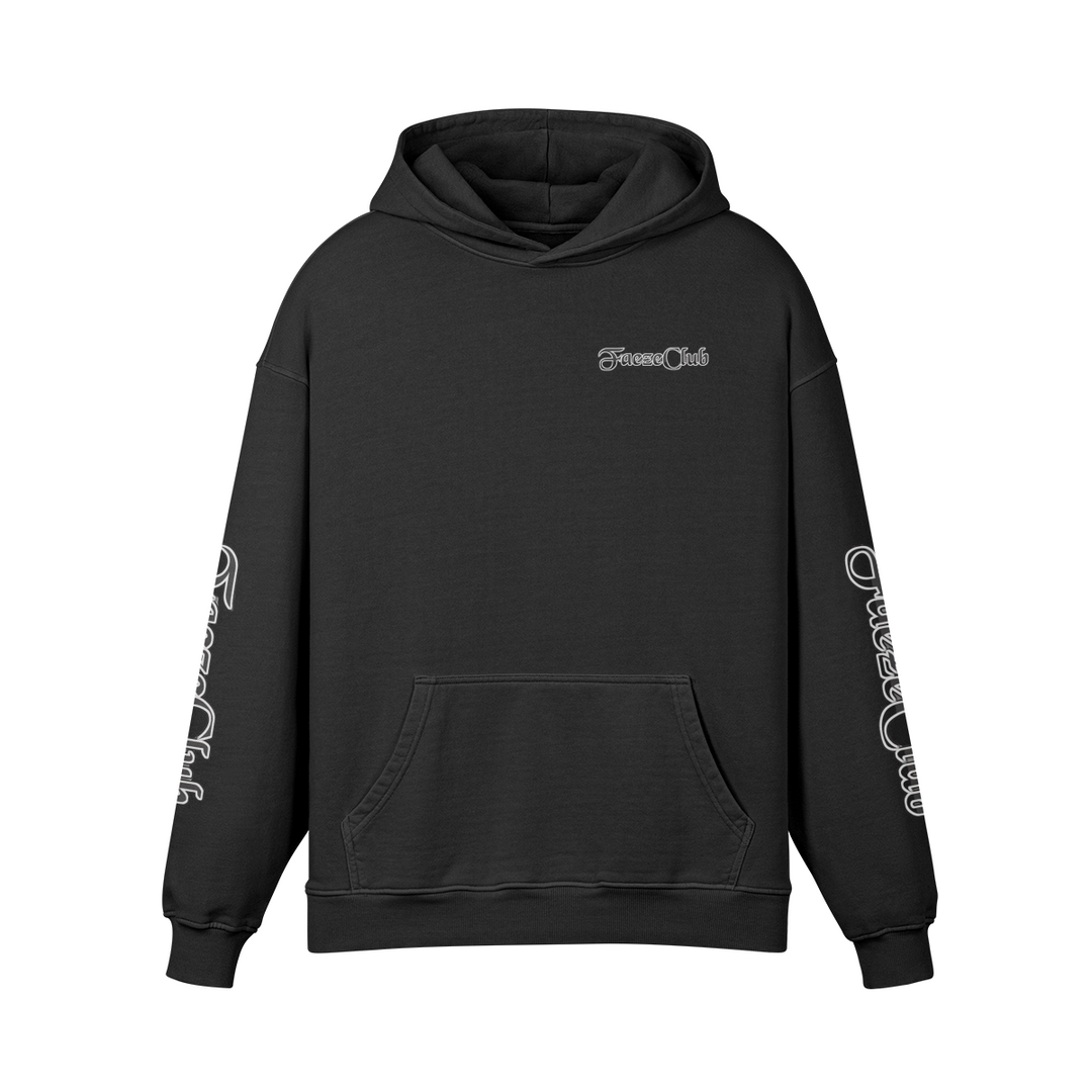 RAPPER WORLD OVERSIZED BLACK HOODIE