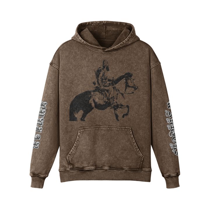 SIKH WARRIOR OVERSIZE SNOW WASHED  HOODIE