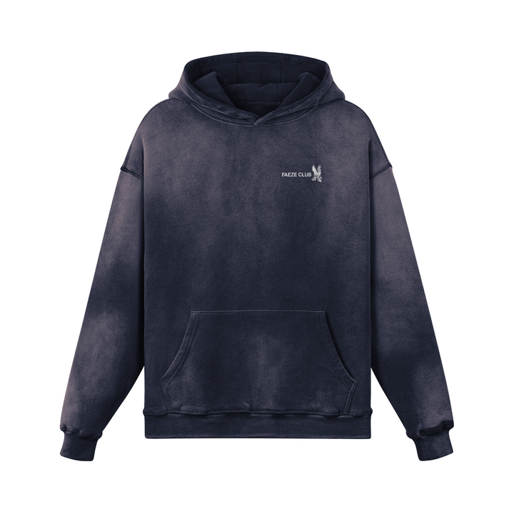 DARK BLUE SUN FADED OVERSIZE HOODIE