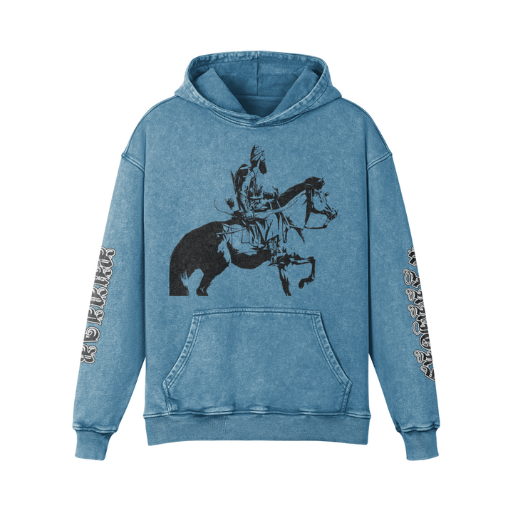 WARRIOR OVERSIZE BLUE HOODIE