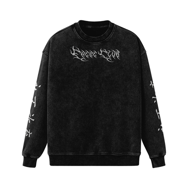 IYKYK OVERSIZE BLACK SWEATSHIRT FADED BLACK