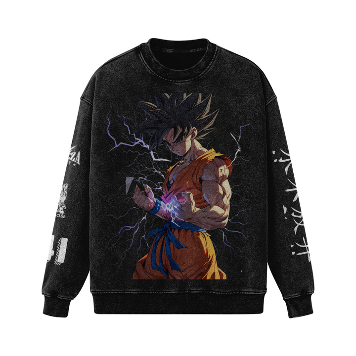 GOKU DRAGON BALLZ FADED BLACK OVERSIZE HOODIE