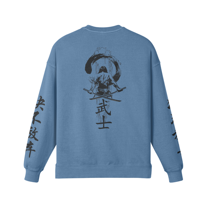 NEVER GIVE UP FADED BLUE OVERSIZE SWEATSHIRT