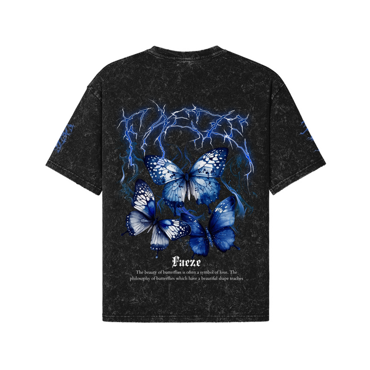 BUTTERFLY WORLD OVERSIZE SNOW WASH T SHIRT